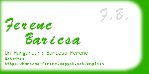 ferenc baricsa business card